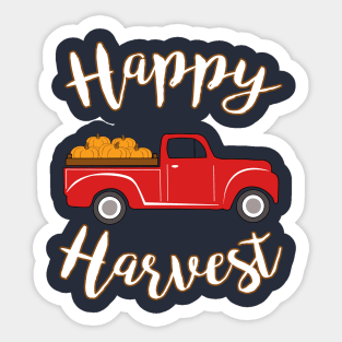 Happy Harvest Fall Country Pumpkin Sticker